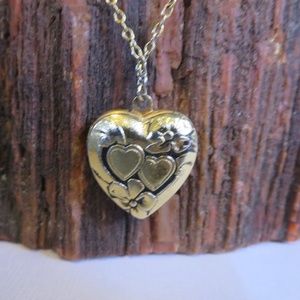 1928 Jewelry - Vintage 1928 Heart Locket Necklace 1928 Jewelry - Vintage 1928 Heart Locket Necklace